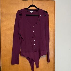 White Birch Women's Purple Long Sleeve Bodysuit